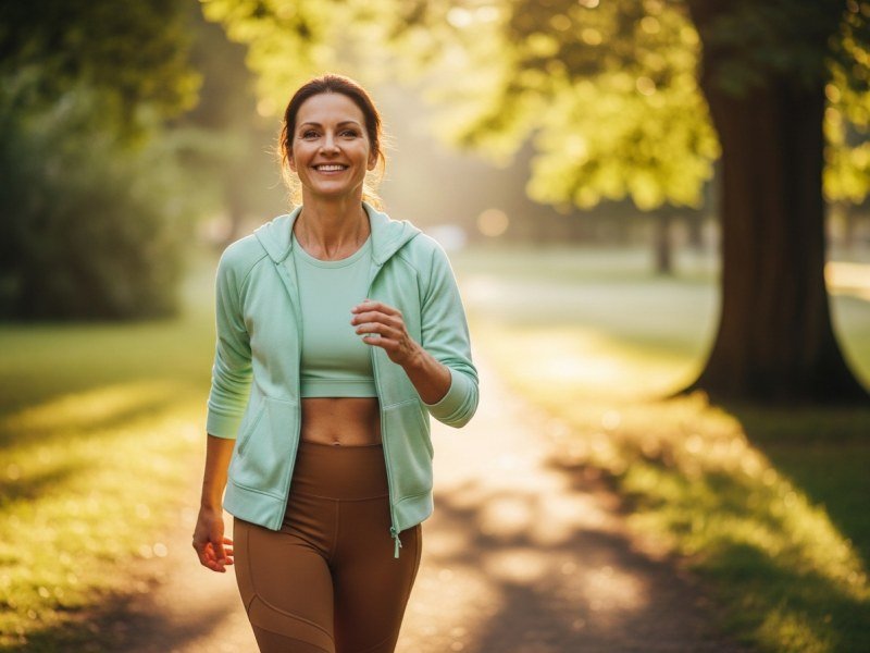 Woman enjoying an energetic morning walk — healthy lifestyle with ZynoxRX